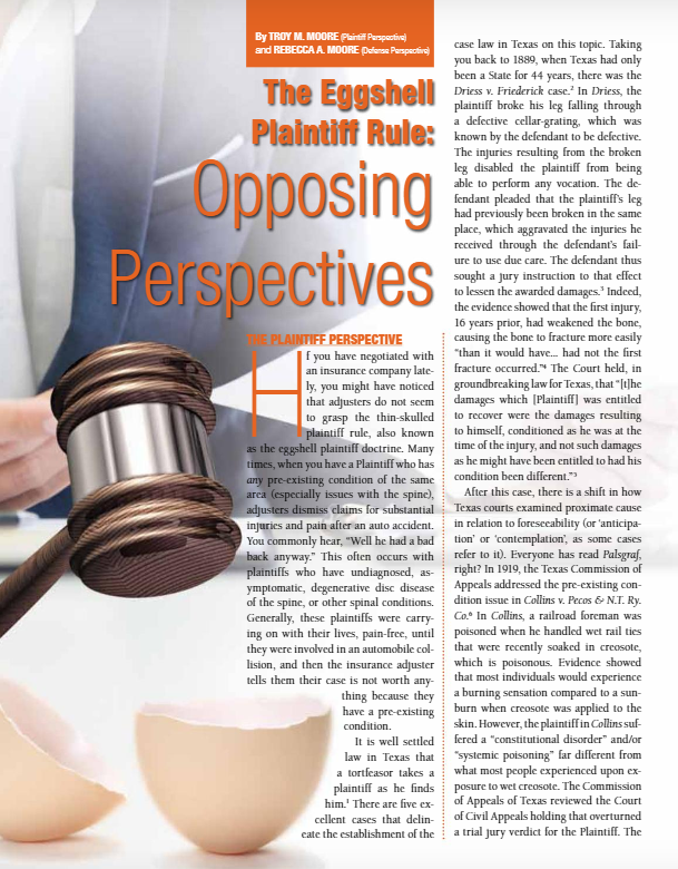 Pappas Grubbs Price Attorney Co-Authors article in The Houston Lawyer Magazine
